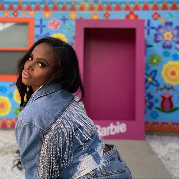 Custom Rhinestone Denim Fringe Jacket - Picture 14 of 17